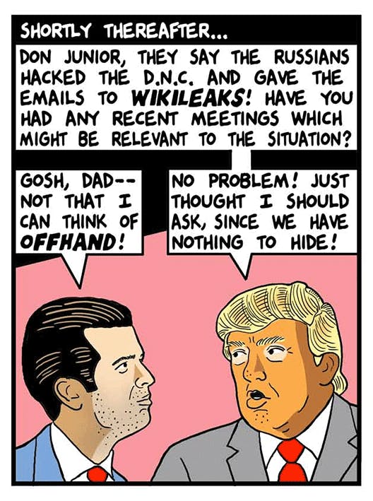 trump news comic between he and his son